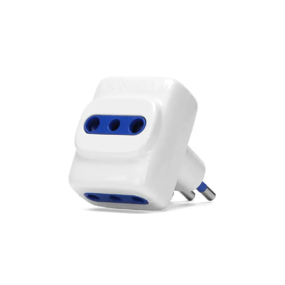 ADATTATORE A 3 VIE 10A BIANCO - Multipresa