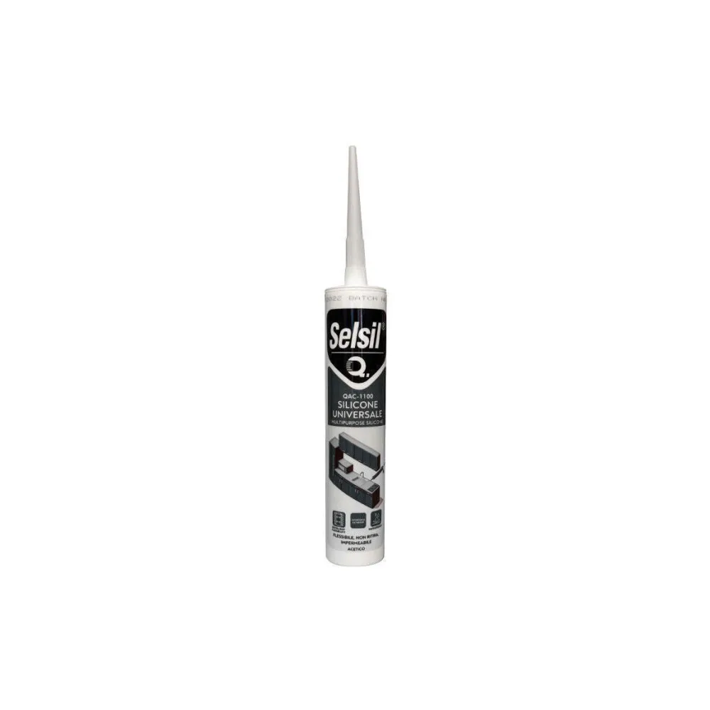 SILICONE UNIVERSALE TRASPARENTE ACETICO QFAST 280 GR SELSIL SILICONE UNIVERSALE TRASPARENTE ACETICO QFAST 280 GR SELSIL