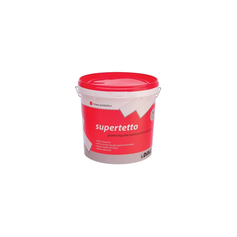 SUPERTETTO GUAINA LIQUIDA ELASTOMETRICA A SPESSORE 14 LT VERDE - DIMA