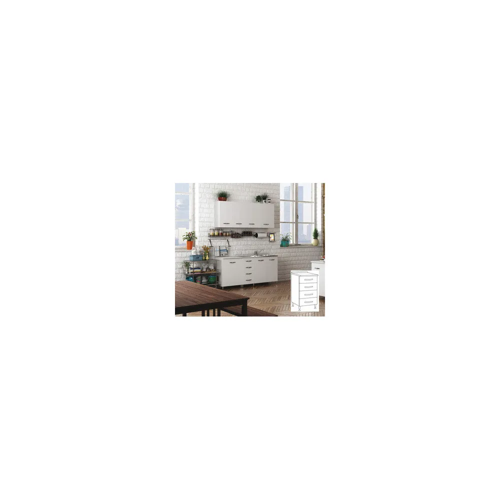 KIT CUCINA BASE 4 CASSETTI CM.40X50X85H BIANCO