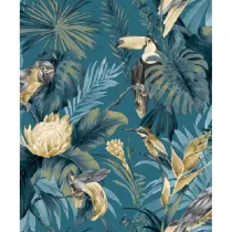 CARTA DA PARATI "AMAZZONIA - BLU" A METRAGGIO