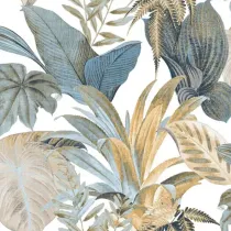 CARTA DA PARATI "FOGLIATO BLU" A METRAGGIO