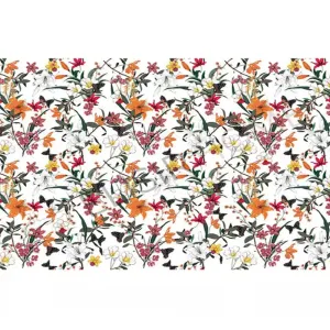 STAMPA TRASFERIBILE "FLORA & FAUNA, BUTTERFLY FLOWER" 28X40CM