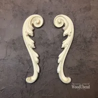 COPPIA DI FREGI DECORATIVI ARPA, WOODUBEND