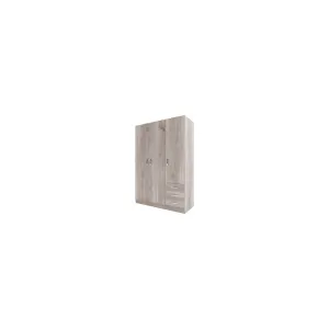 KIT ARMADIO 3 ANTE + 3 CASSETTI CM. 195,5X134X55 ROVERE GRIGIO K360