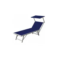 LETTINO IN ALLUMINIO CON PARASOLE BLU
