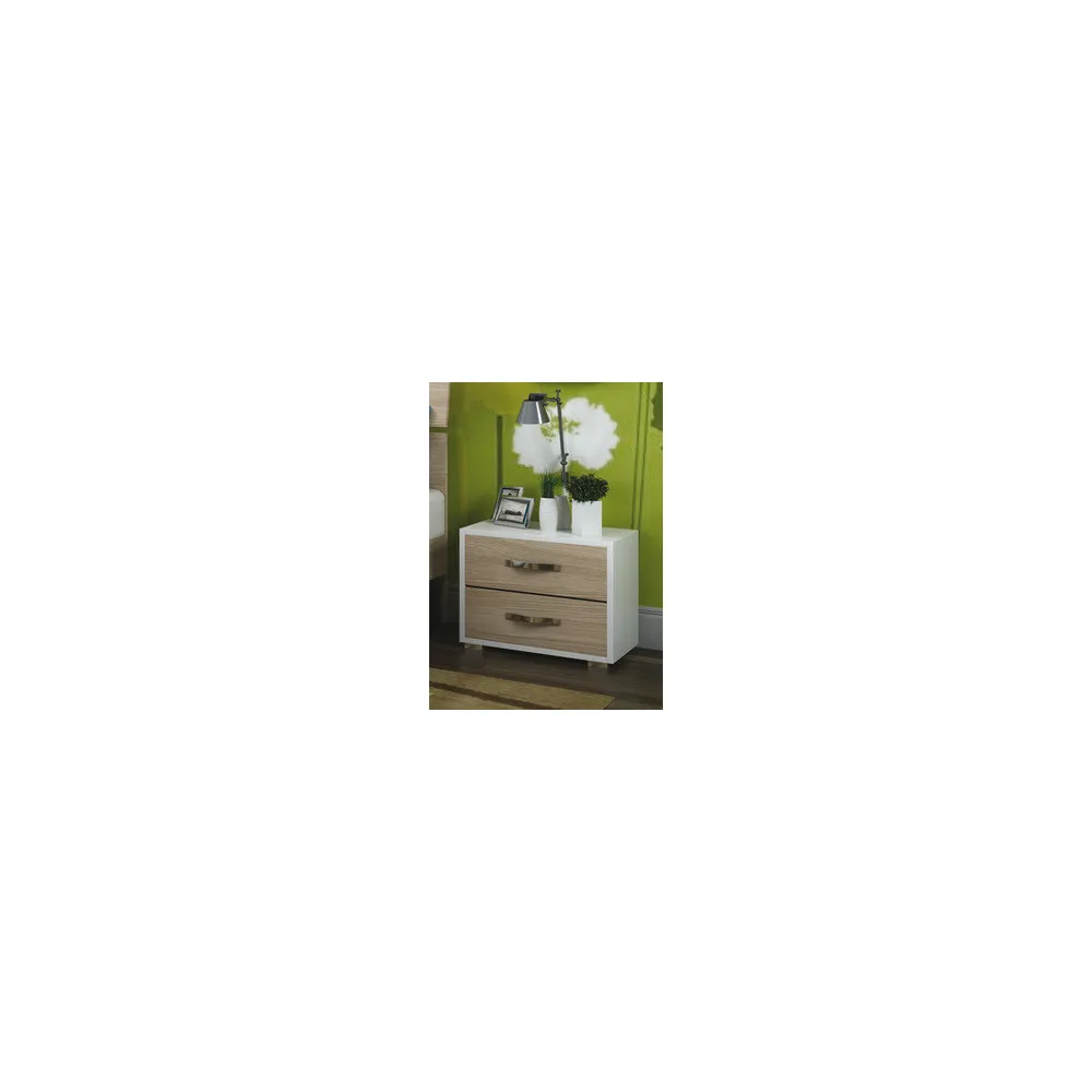 LINEA MODERN COMODINO 2 CASSETTI CM 52X36X43H BIANCO/OLMO LINEA MODERN COMODINO 2 CASSETTI CM 52X36X43H BIANCO/OLMO