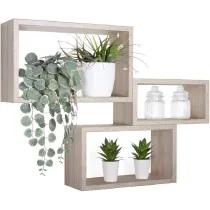 SET 3 MENSOE "NICHE" RETTANGOLARI ROVERE GRIGIO