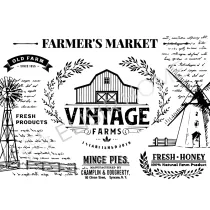 STAMPA TRASFERIBILE "COUNTRY, VINTAGE FARM" 28X40CM