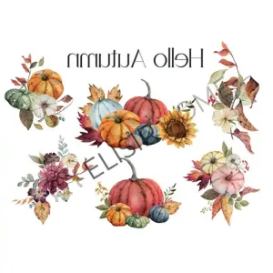 STAMPA TRASFERIBILE AUTUNNO, HELLO AUTUMN 28×40 CM