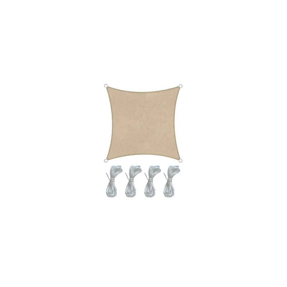 TENDA OMBREGGIANTE DA ESTERNO QUADRATA IN POLIETILENE BEIGE 3,6X3,6MT