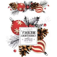 STAMPA TRASFERIBILE "NATALE, GHIRLANDA ELEGANTE" 28x40CM DI MAGIC PAINT