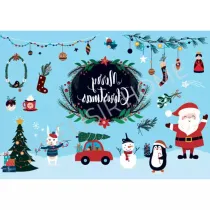 STAMPA TRASFERIBILE "NATALE, DECORAZIONI DI NATALE" 28X40CM