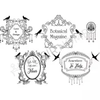 STAMPA TRASFERIBILE "SCRIPT, ELEGANT FRAME" 28X40CM