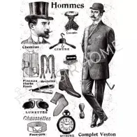 STAMPA TRASFERIBILE "VINTAGE, HOMMES" 28X40CM