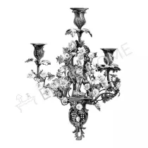 STAMPA TRASFERIBILE "VINTAGE, LAMPADARIO" 28X40CM