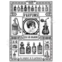 STAMPA TRASFERIBILE "VINTAGE, PARFUMS" 28X40CM