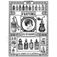 STAMPA TRASFERIBILE "VINTAGE, PARFUMS" 28X40CM