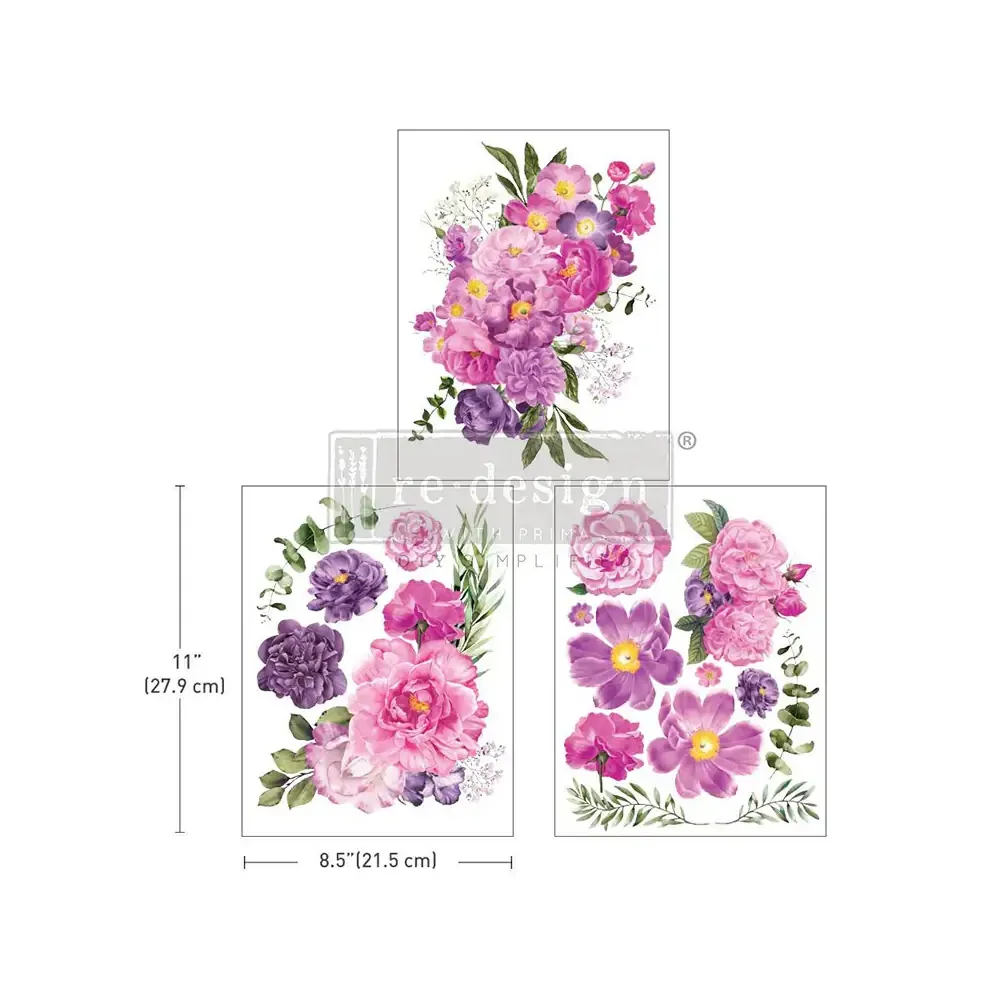 REDESIGN DECOR TRANSFERS PURPLE BLOSSOM 21,5×28 cm REDESIGN DECOR TRANSFERS PURPLE BLOSSOM 21,5×28 cm