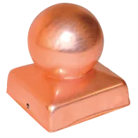 BORCHIA QUADRATA C/SFERA P ER PALO - IN RAME - 91X91 MM