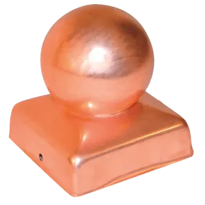 BORCHIA QUADRATA C/SFERA P ER PALO - IN RAME - 91X91 MM