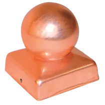 BORCHIA QUADRATA CON SFERA PER PALI - IN RAME - 71X71 MM