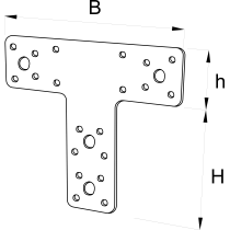 SUPPORTO PER TRAVI A T    80X68X38 MM