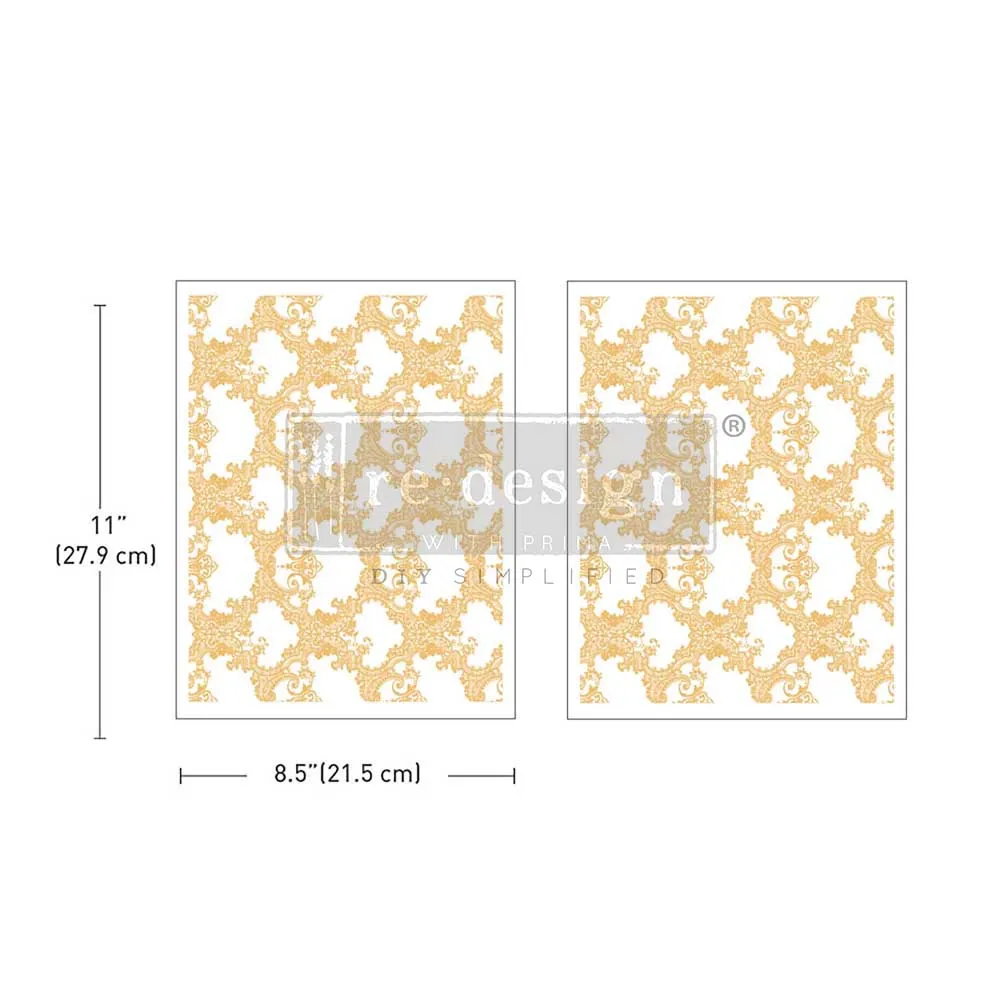 REDESIGN DECOR TRANSFER "GOLDEN LACEWORK"21,5X28CM