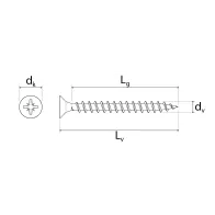 CONFEZIONE VITI TRUCIOLARI BRONZATE 30PZ 5X70