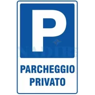 TARGA PLASTICA PARCHEGGIO PRIVATO P 30X20