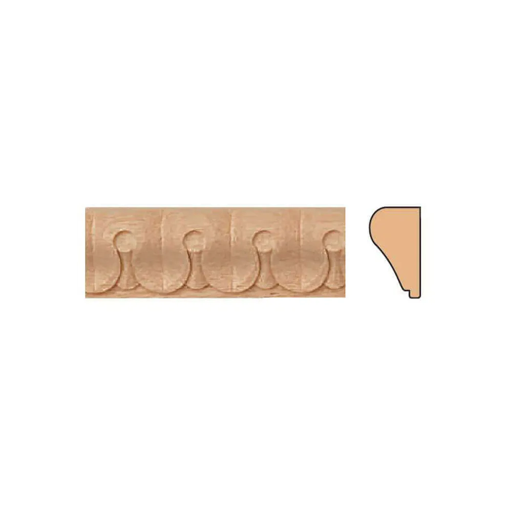 CORNICE SCOLPITA IN FAGGIO GREZZO MM23X13X2440