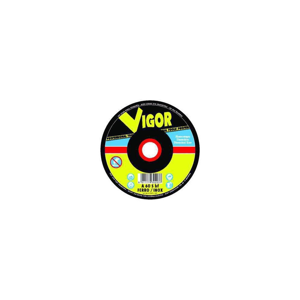 VIGOR ABRASIVE DISC SPECIAL STAINLESS STEEL FOR METAL 115X1.0X22
