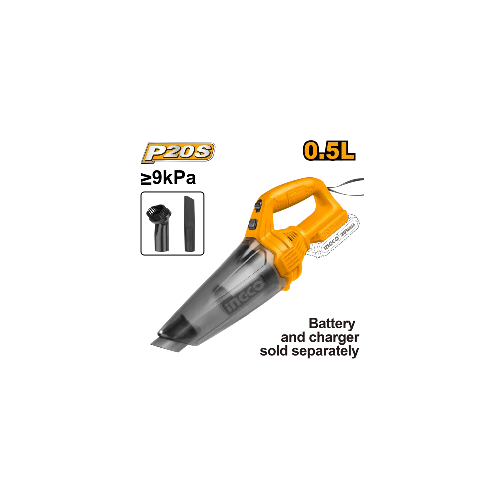 ASPIRAPOLVERE 20V 0,5L INGCO SENZA BATTERIA