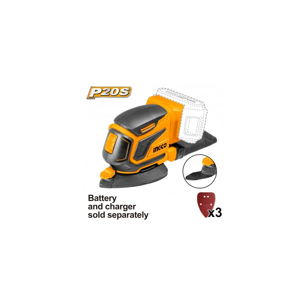 LEVIGATRICE PALMARE 20V NUDA C/3 FG CARTA ABR.