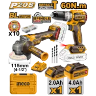 KIT SMERIGLIATRICE CAGLI21154 + TRAPANO CIDLI20602 IN VALIGETTA