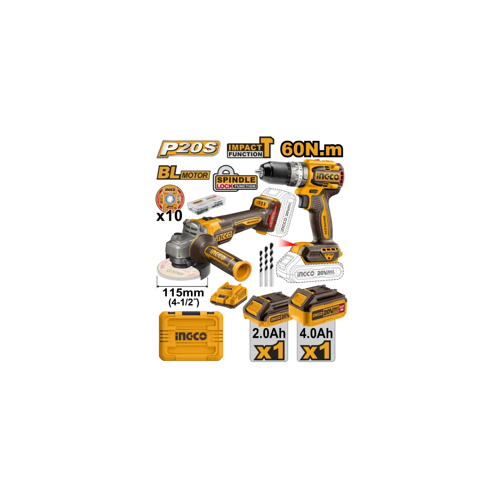 KIT SMERIGLIATRICE CAGLI21154 + TRAPANO CIDLI20602 IN VALIGETTA