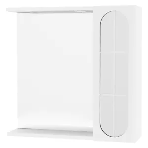 SPECCHIERA DA BAGNO PENSILE SINGOLO 'INA' cm 57 x 16 x h.57 - laccato bianco