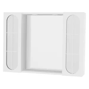 SPECCHIERA DA BAGNO PENSILE DOPPIO 'OLTEA' art. 940 led - laccata bianca