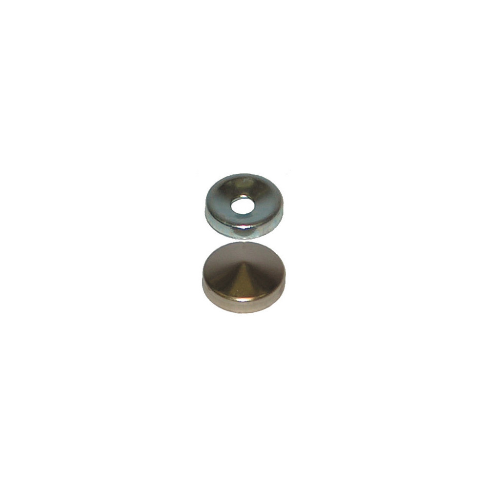 Dome-shaped brass screw covers Ø 16 mm. 12 pcs.