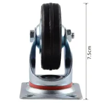 RUOTA GOMMA INDUSTRIALE H. 7.5cm  Portata 50 Kg