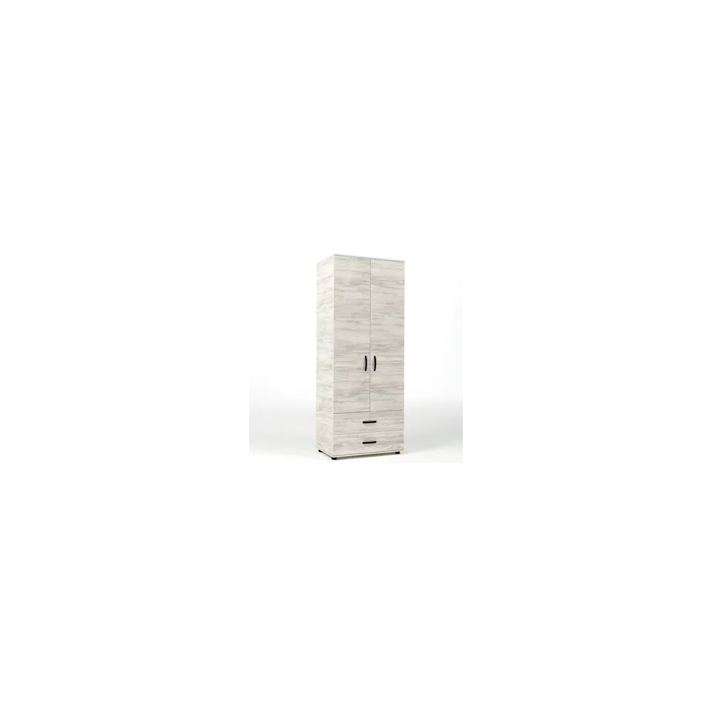 KIT ARMADIO 2 ANTE+2CASSETTI 80X52X205 BIANCO VEN