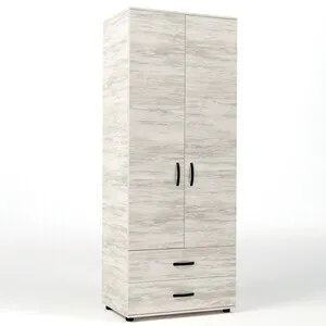 KIT ARMADIO 2 ANTE+2CASSETTI 80X52X205 BIANCO VEN