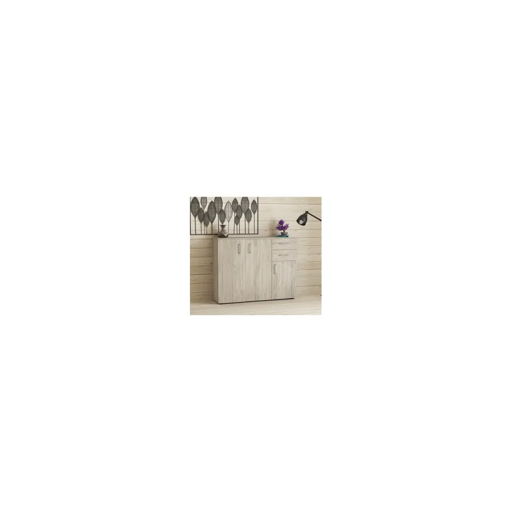 KIT MOBILE 3 ANTE + 2 CASSETTI 103X35X92 BIANCO VENATO K083