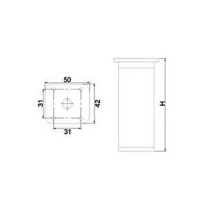 PIEDINO QUADRATO ALL H10CM C/PIASTRA REG