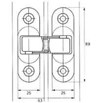 CERNIERA INVISIBILE PER PORTE 89x25 mm