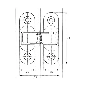 CERNIERA INVISIBILE PER PORTE 89x25 mm