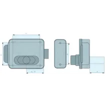 SERRATURA ELETTRICA DA APPLICARE PER CANCELLI 'MULTIPLA' E 50 Mag. 70 cilindro fisso - zincata