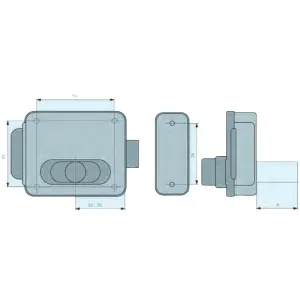 SERRATURA ELETTRICA DA APPLICARE PER CANCELLI 'MULTIPLA' E 50 Mag. 70 cilindro fisso - zincata