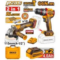 TRAPANO A PERCUSSIONE 20 V COMPACT BRUSHLESS 2 BATTERIE