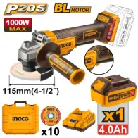 SMERIGLIATRICE ANGOLARE 20V D.115 CON BATTERIA E VALIGETTA